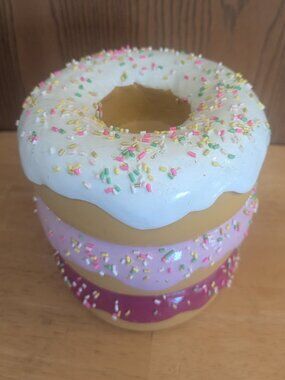 Dabney Lee Stacked Donuts Tabletop Decoration Colorful Whimsy Sprinkles 6.5"